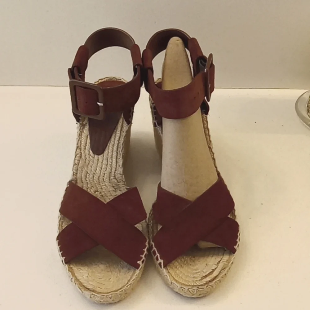 VINCE Stefania Suede Espadrille Wedge Sandal 10M - Picture 2 of 8